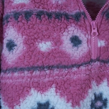 Rózsaszín mintás meleg pulóver (7-8 év)